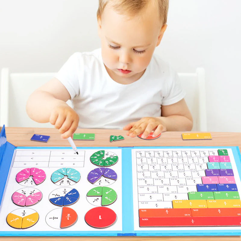 🔥🏅 Ultimo giorno -50%! Libro Magnetico Montessori Puzzle delle Frazioni – 106 pezzi educativi + penna, per imparare giocando a casa! - Image 22
