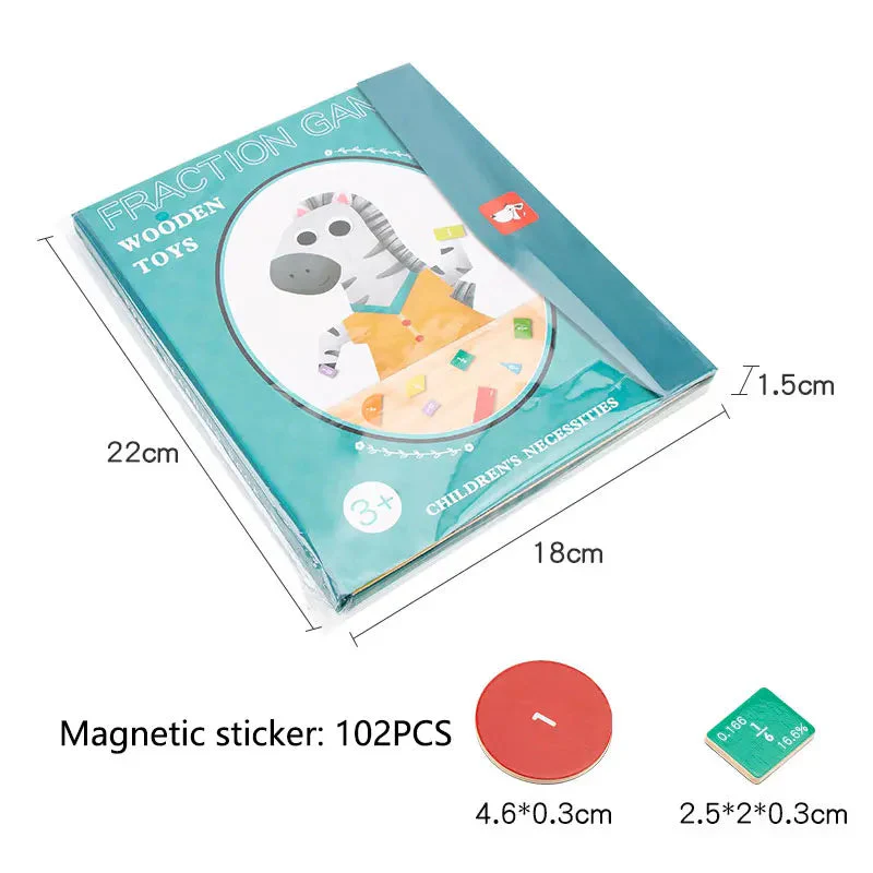 🔥🏅 Ultimo giorno -50%! Libro Magnetico Montessori Puzzle delle Frazioni – 106 pezzi educativi + penna, per imparare giocando a casa! - Image 23