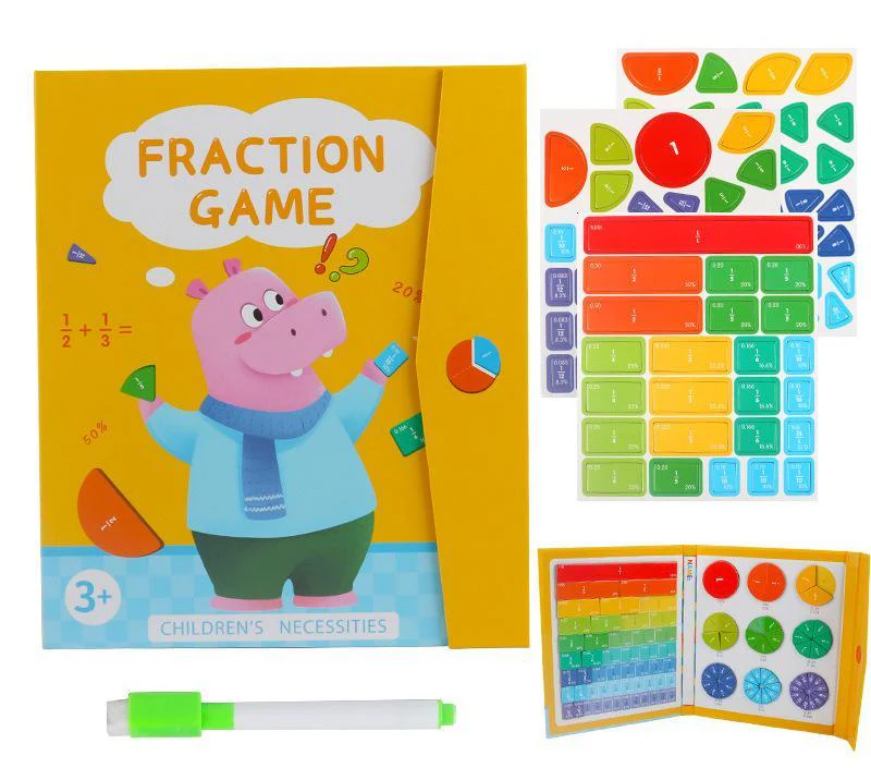 🔥🏅 Ultimo giorno -50%! Libro Magnetico Montessori Puzzle delle Frazioni – 106 pezzi educativi + penna, per imparare giocando a casa! - Image 24