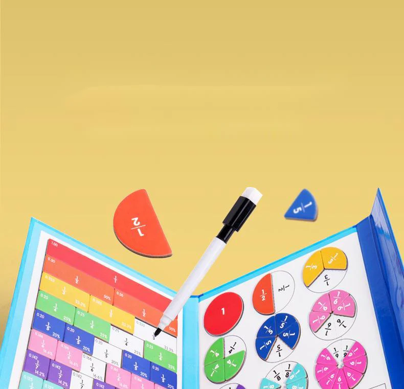 🔥🏅 Ultimo giorno -50%! Libro Magnetico Montessori Puzzle delle Frazioni – 106 pezzi educativi + penna, per imparare giocando a casa! - Image 8