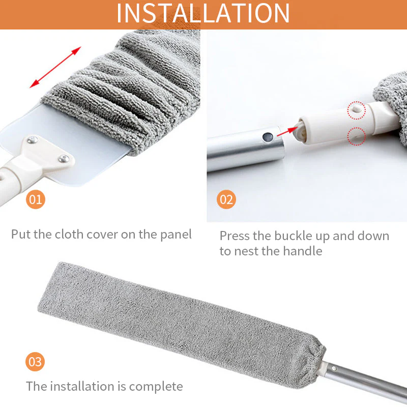 Mop Gap con spazzola antipolvere in microfibra retrattile multifunzione - Image 12