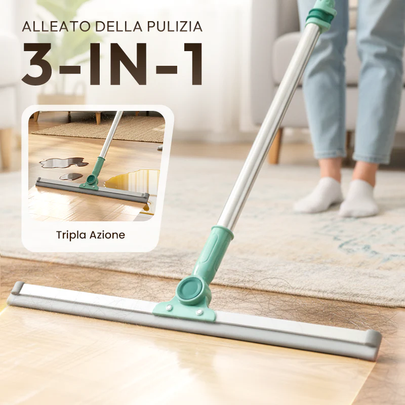 Scopa lavapavimenti multifunzionale in silicone