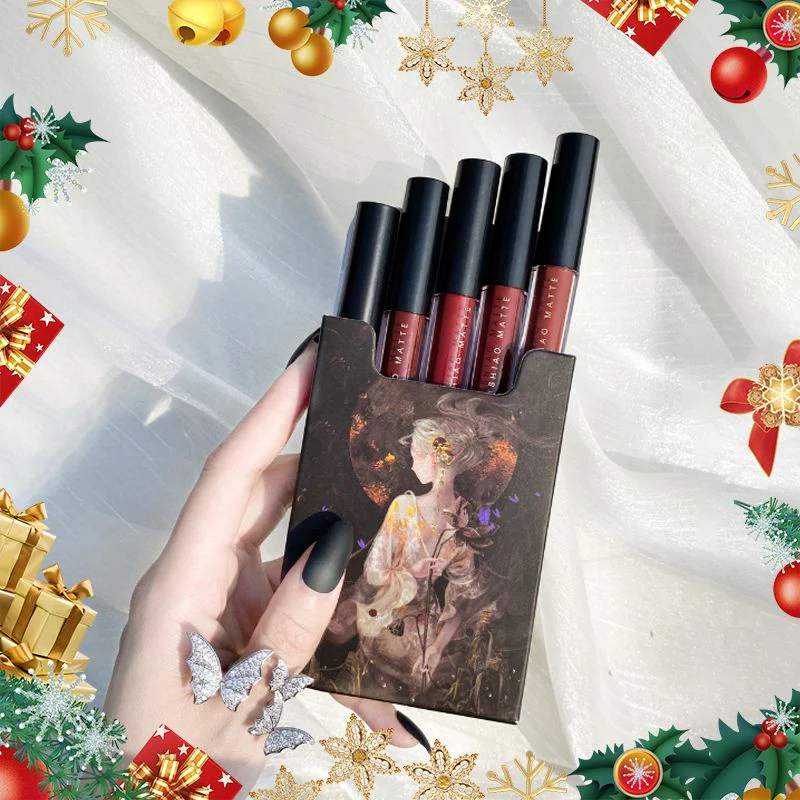 Bel regalo per donne delicate! Smalto per rossetto opaco vellutato antiaderente in 5 colori - Image 7