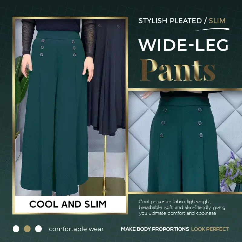 🔥Sconto di Capodanno🔥Moda Pantaloni a gamba larga plissettati - Image 15