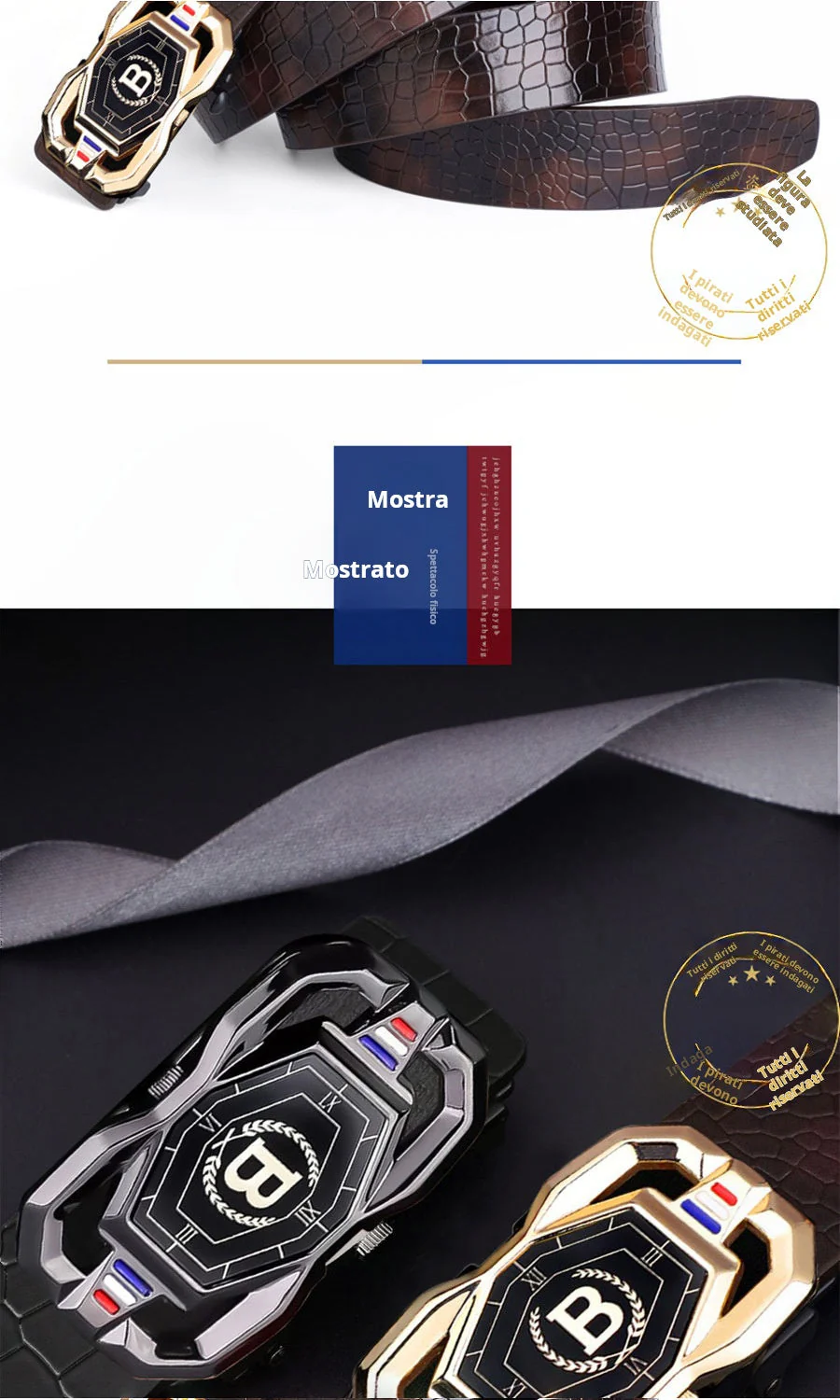 📢📢50% DI SCONTO! 🐊 Cintura da uomo in pelle con motivo coccodrillo – Fibbia automatica, lega resistente e look elegante per ogni occasione! 👔✨ - Image 12