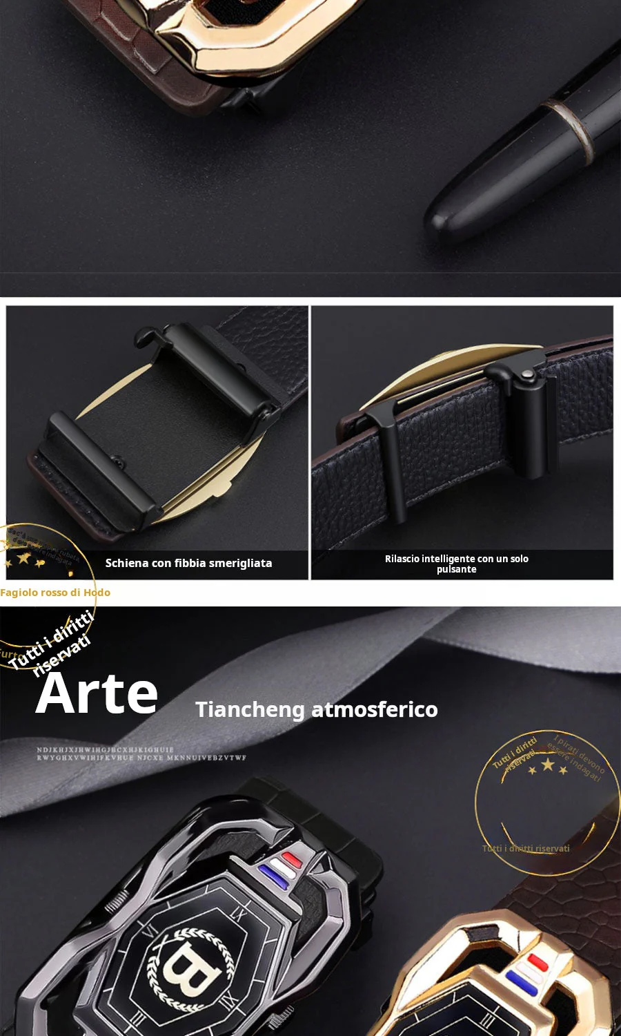 📢📢50% DI SCONTO! 🐊 Cintura da uomo in pelle con motivo coccodrillo – Fibbia automatica, lega resistente e look elegante per ogni occasione! 👔✨ - Image 13