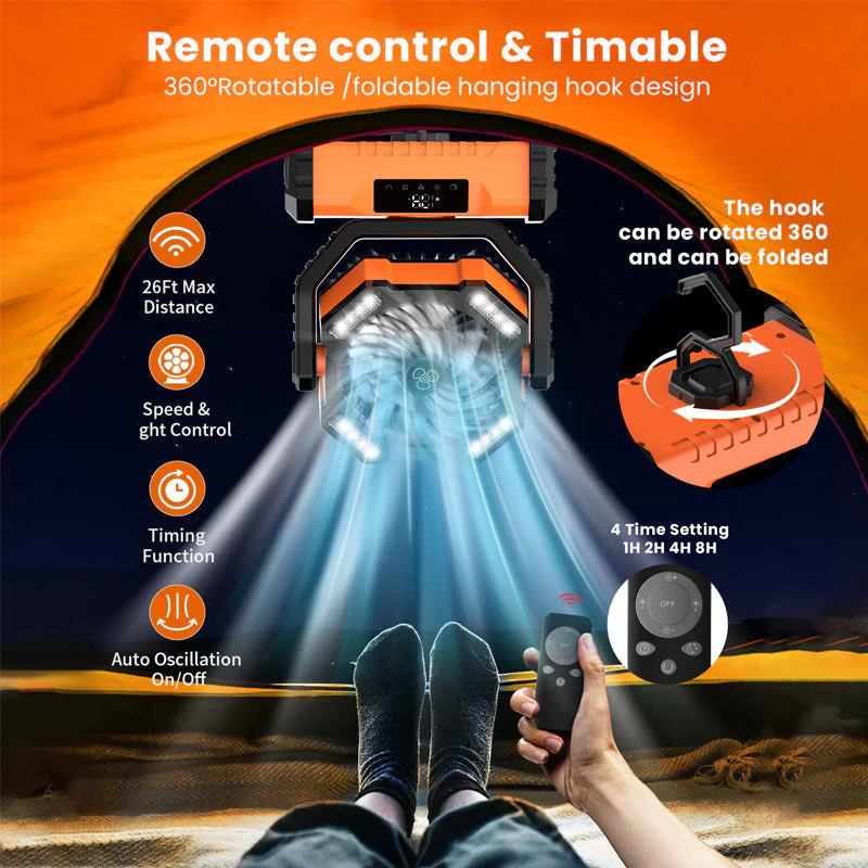 🔥 Vendita calda 50% OFF🎁 Ventilatore oscillante portatile con telecomando - Image 6
