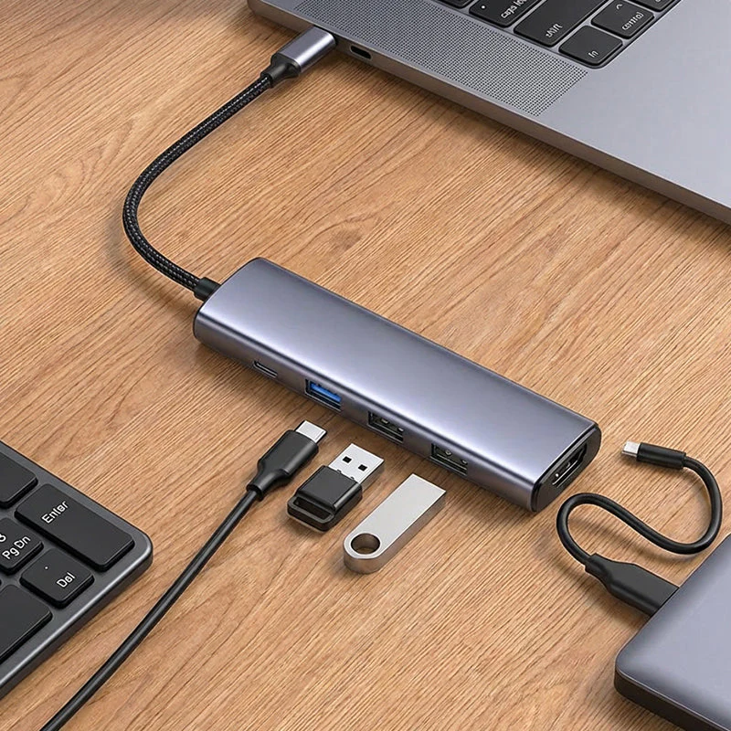 Hub USB-C portatile 5 in 1 con uscita HDMI 4K - Image 5