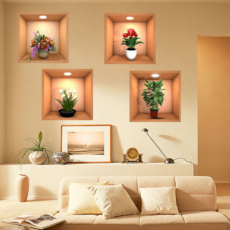 Potted Decorative Painting Wall Stickers - Image 4