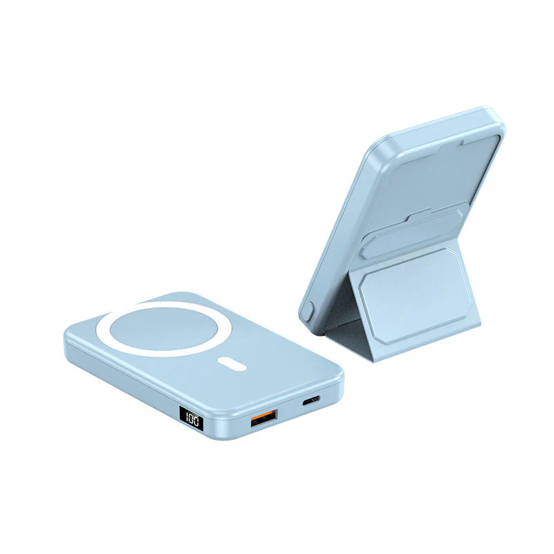 Mini Power Bank magnetico pieghevole wireless con supporto - Image 18