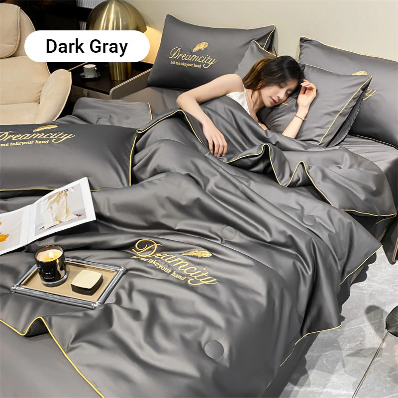 💖 Saldi imperdibili - 50% di sconto💖 ❄️ Set da letto estivo in seta ghiacciata, quattro pezzi🛏️ - Image 10