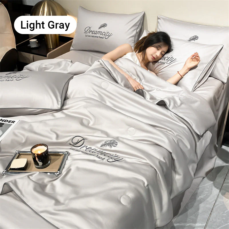 💖 Saldi imperdibili - 50% di sconto💖 ❄️ Set da letto estivo in seta ghiacciata, quattro pezzi🛏️ - Image 13