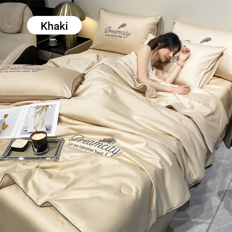 💖 Saldi imperdibili - 50% di sconto💖 ❄️ Set da letto estivo in seta ghiacciata, quattro pezzi🛏️ - Image 14
