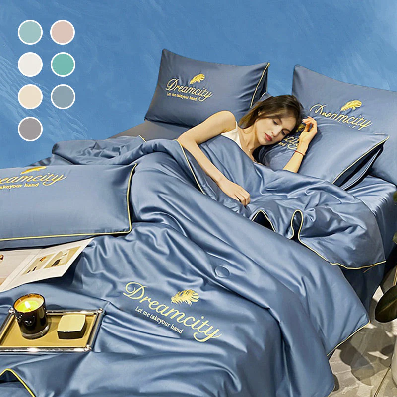 💖 Saldi imperdibili - 50% di sconto💖 ❄️ Set da letto estivo in seta ghiacciata, quattro pezzi🛏️ - Image 2