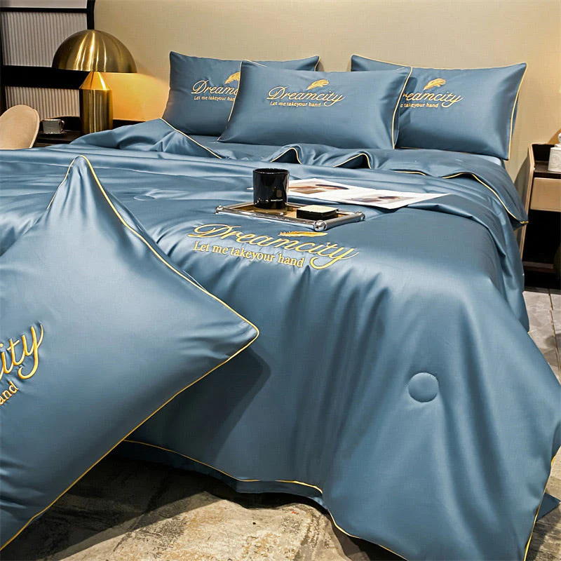 💖 Saldi imperdibili - 50% di sconto💖 ❄️ Set da letto estivo in seta ghiacciata, quattro pezzi🛏️ - Image 7