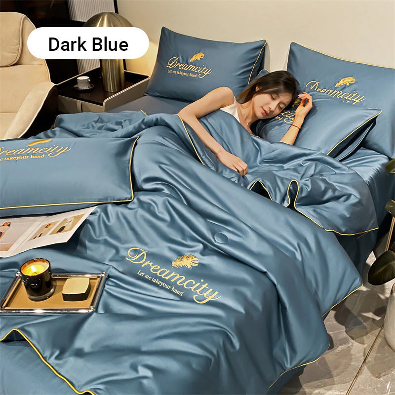 💖 Saldi imperdibili - 50% di sconto💖 ❄️ Set da letto estivo in seta ghiacciata, quattro pezzi🛏️ - Image 9