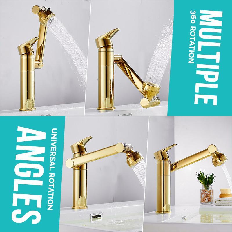 🔥SPEDIZIONE GRATUITA🔥 Rubinetto per lavabo girevole universale con rubinetto acqua calda e fredda monoforo - Image 2