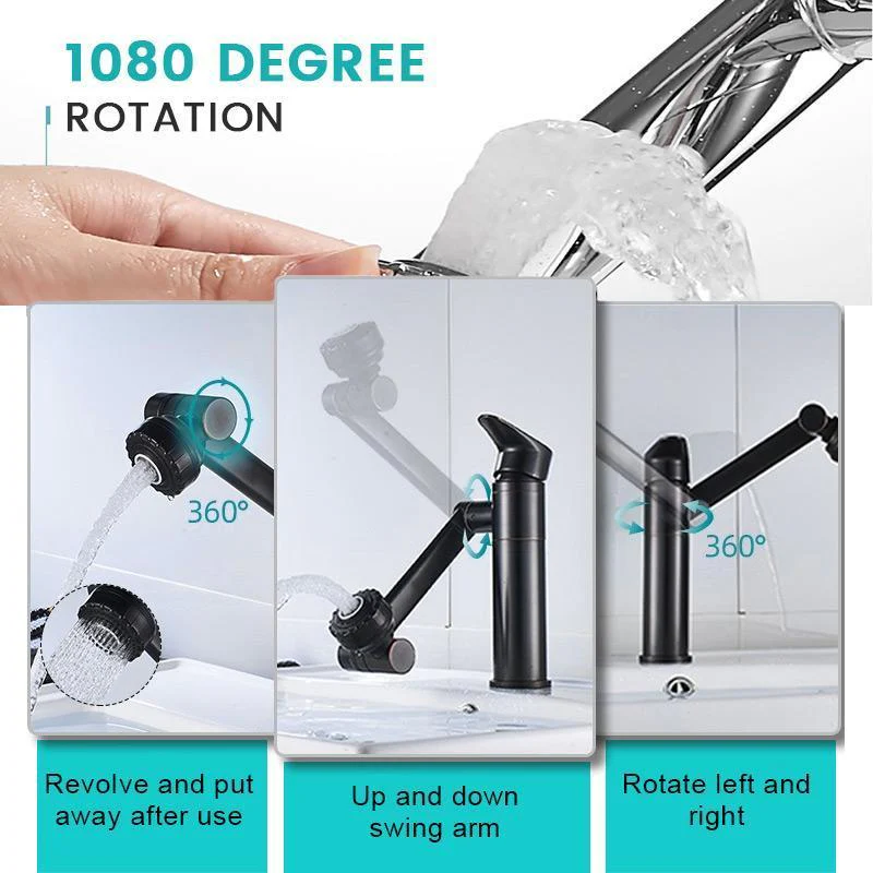 🔥SPEDIZIONE GRATUITA🔥 Rubinetto per lavabo girevole universale con rubinetto acqua calda e fredda monoforo - Image 5