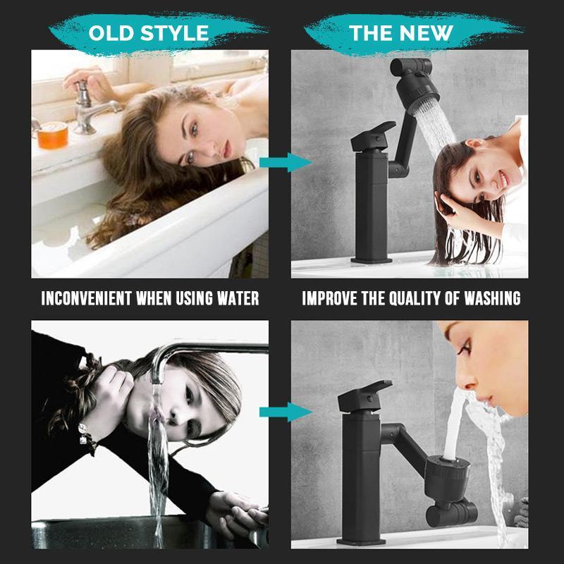 🔥SPEDIZIONE GRATUITA🔥 Rubinetto per lavabo girevole universale con rubinetto acqua calda e fredda monoforo - Image 6