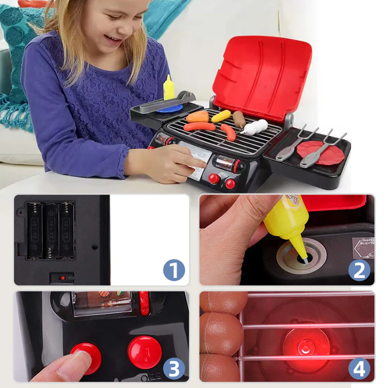 Set da gioco simulato con fornello per barbecue con getto d'acqua per bambini - Image 5