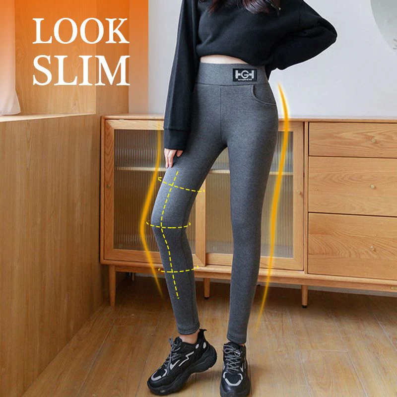 Pantaloni slim da donna in cashmere termico alla moda - Image 3