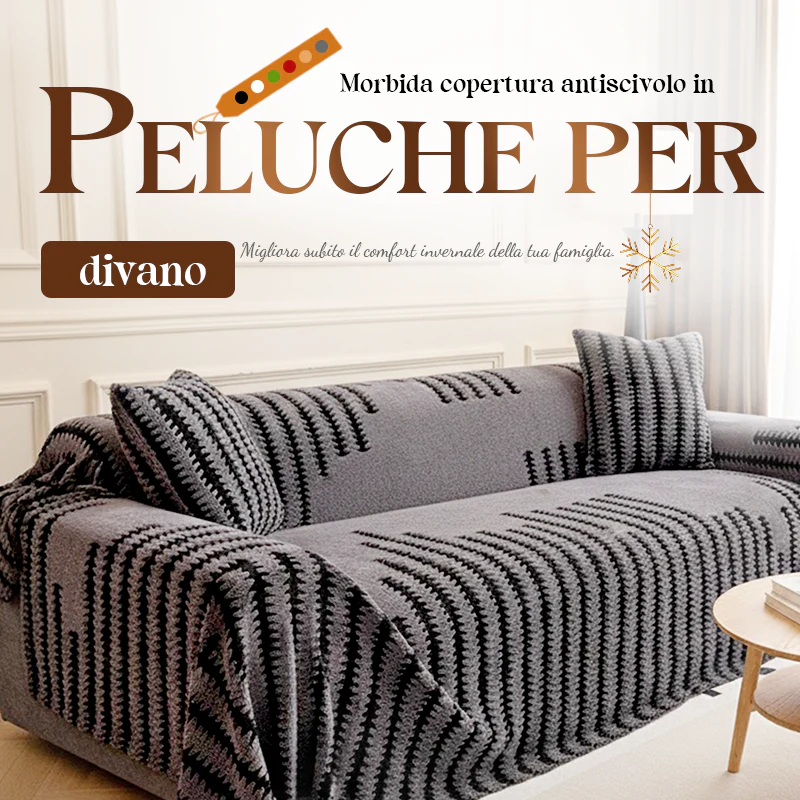 Copridivano morbido e antiscivolo in peluche