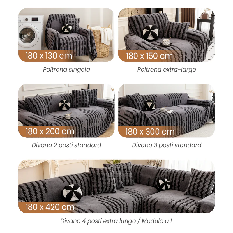 Copridivano morbido e antiscivolo in peluche - Image 7