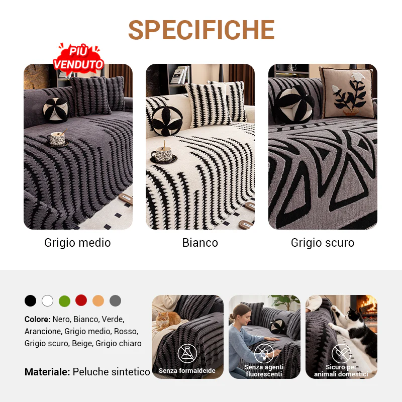 Copridivano morbido e antiscivolo in peluche - Image 8
