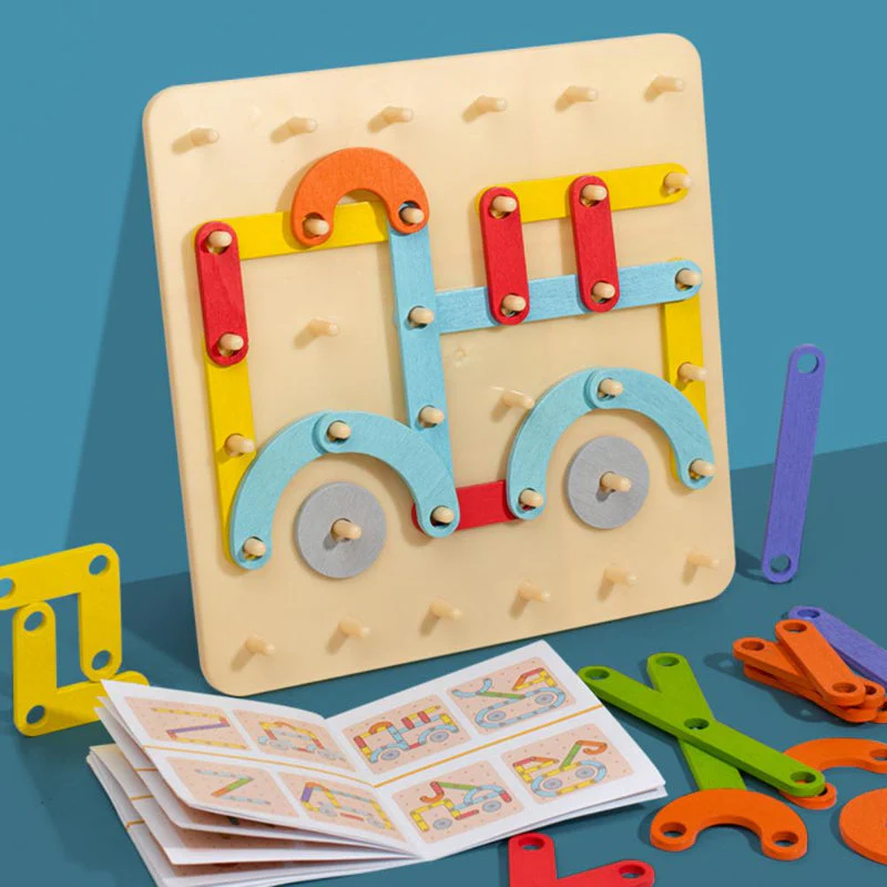 Puzzle Montessori con pannello forato 🎅Idea regalo di Natale!🎁Spedizione gratu - Image 3