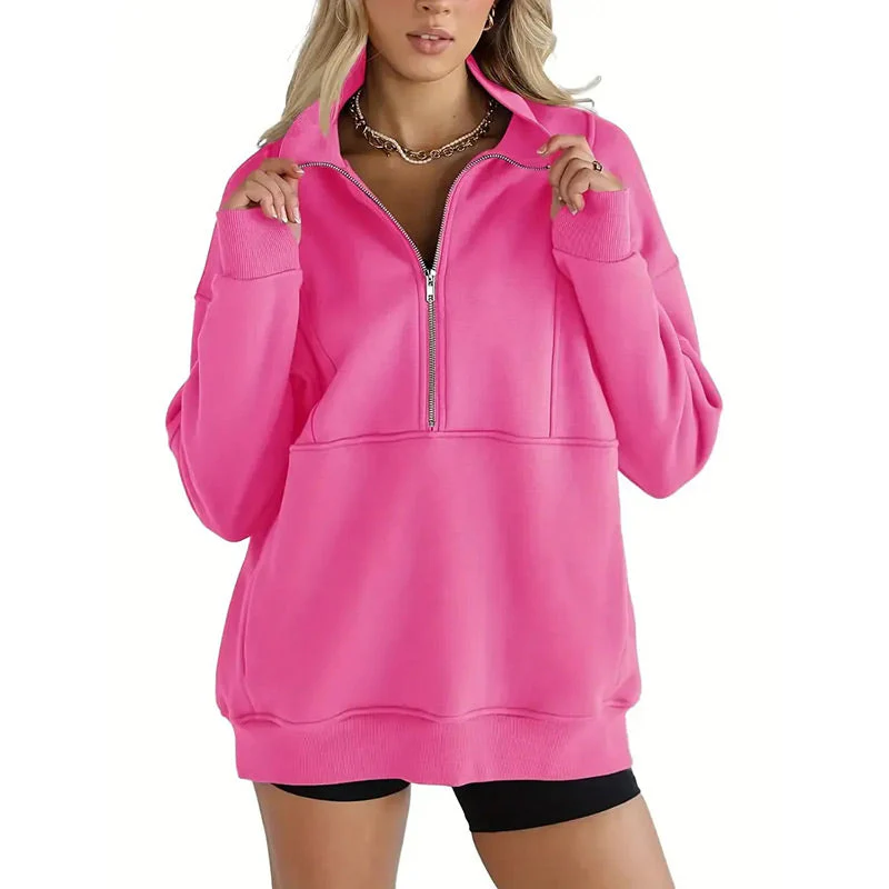 Top da donna con mezza zip e risvolto casual - Image 16