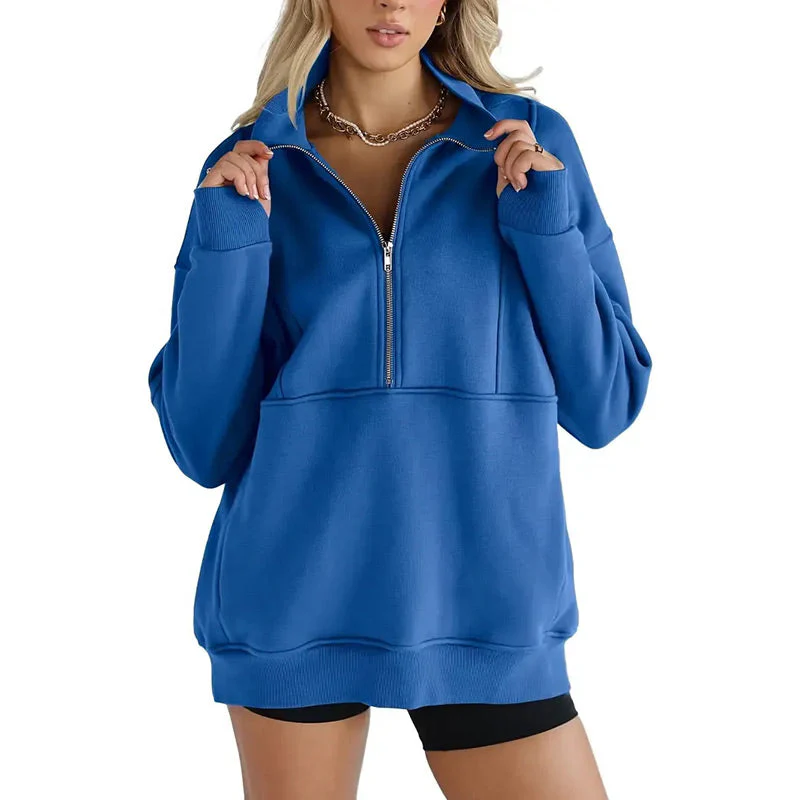 Top da donna con mezza zip e risvolto casual - Image 7