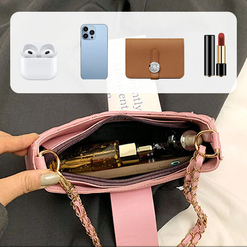 Borsa a tracolla a catena da donna con design a gnocchetti trapuntato - Image 8